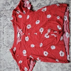 SO tie front floral top sz M